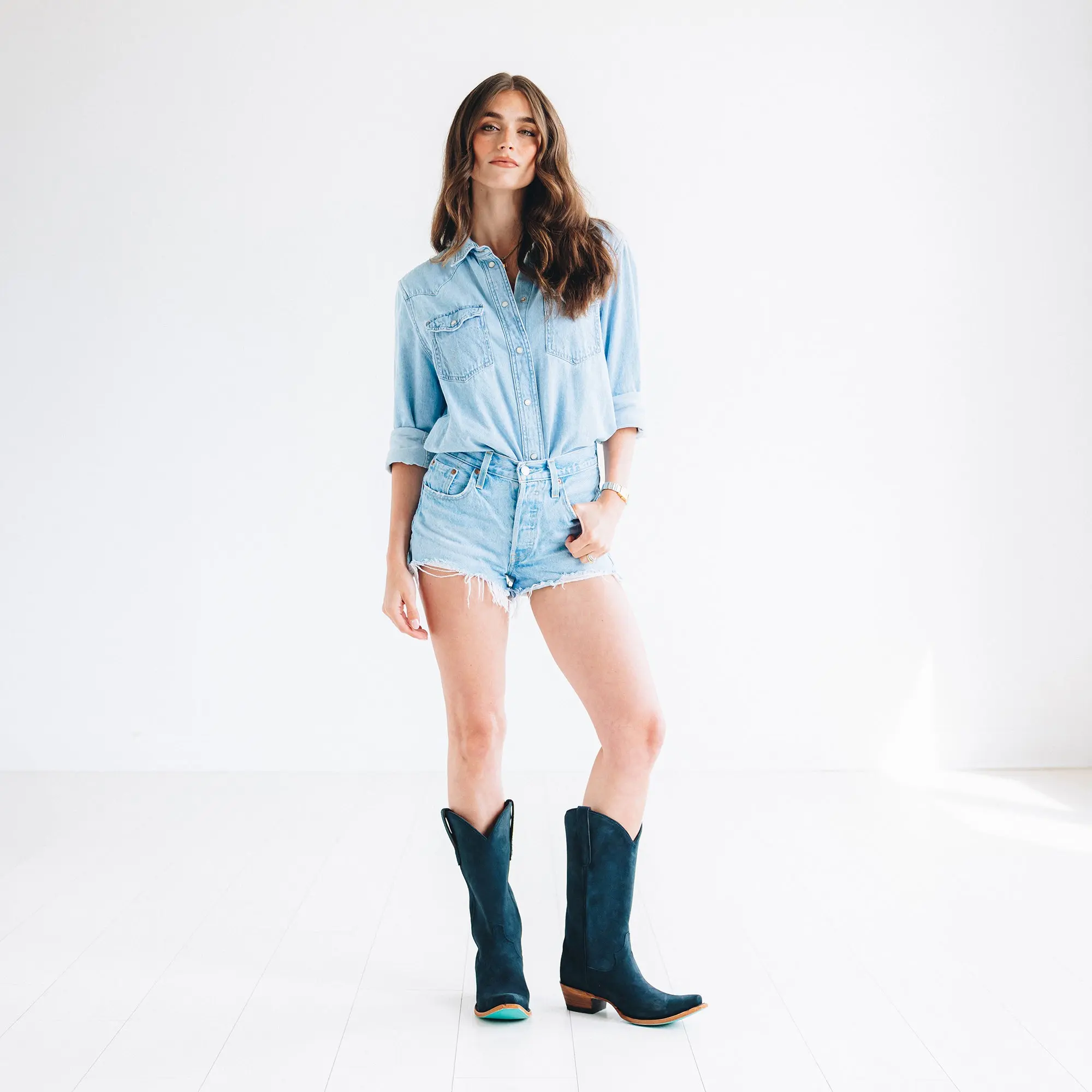 Emma Jane Boot - Navy Suede - Image 12
