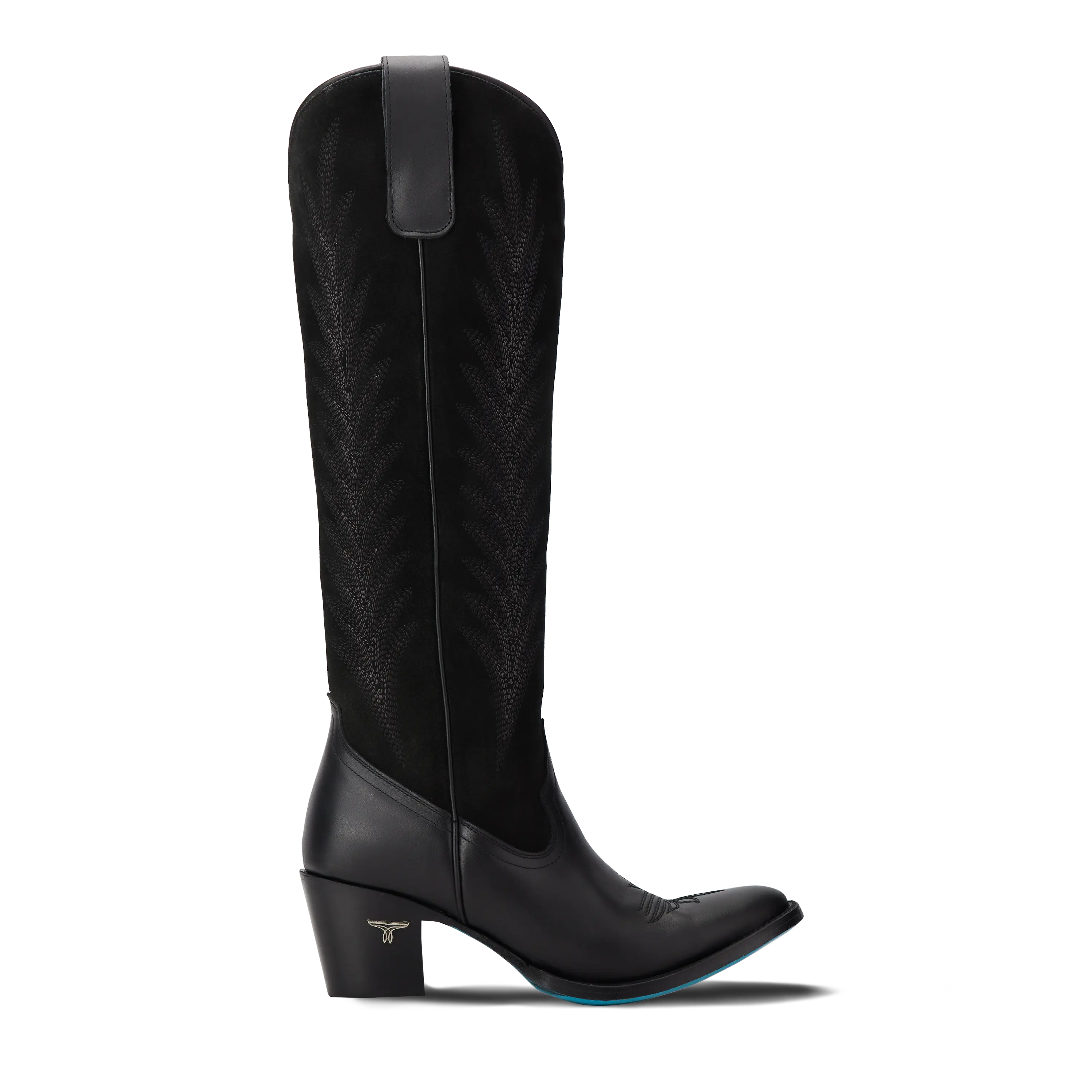 Jentry Knee High Boot - Jet Black & Soft Black Suede - Image 4
