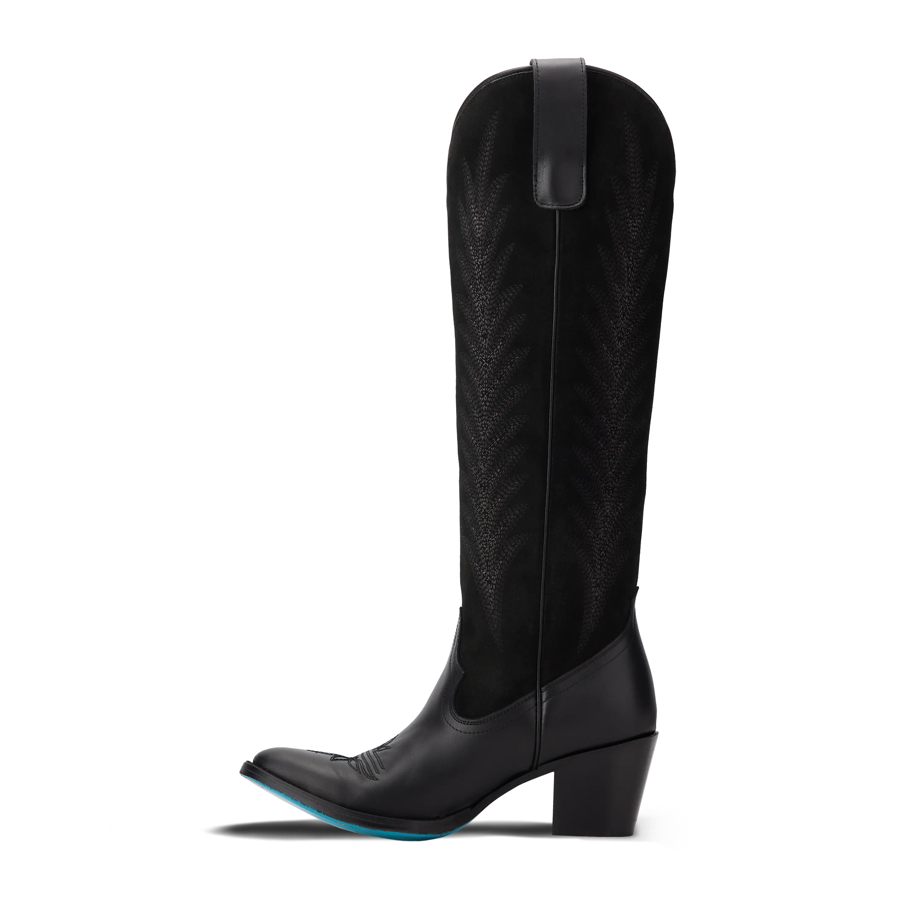 Jentry Knee High Boot - Jet Black & Soft Black Suede - Image 5
