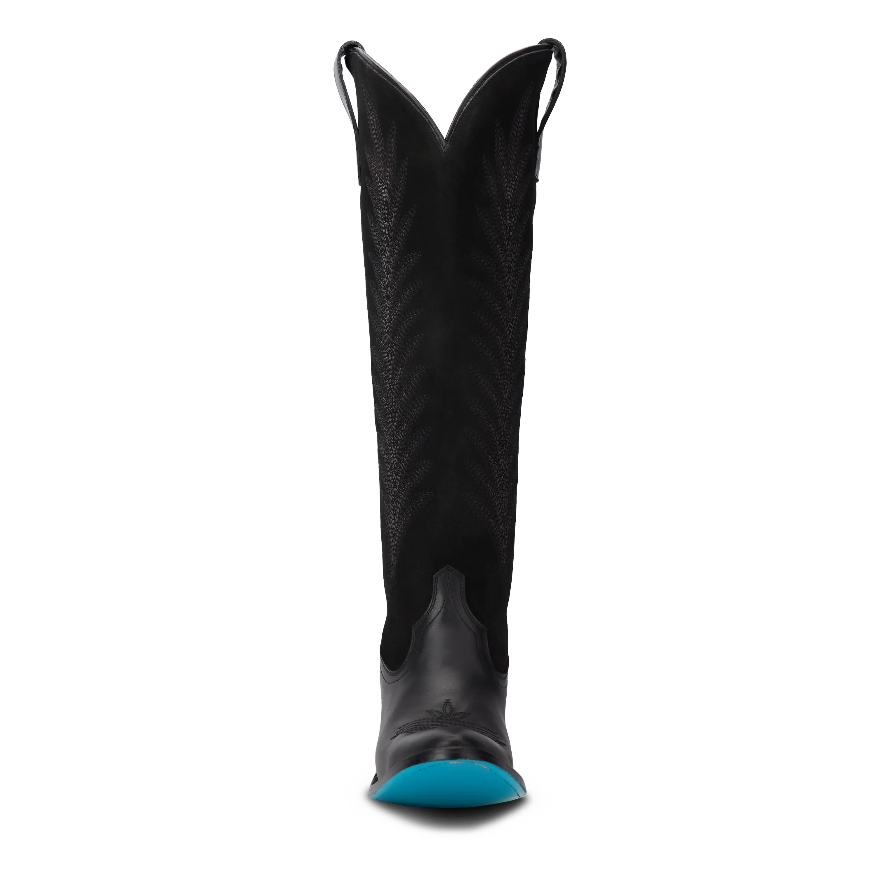 Jentry Knee High Boot - Jet Black & Soft Black Suede - Image 6