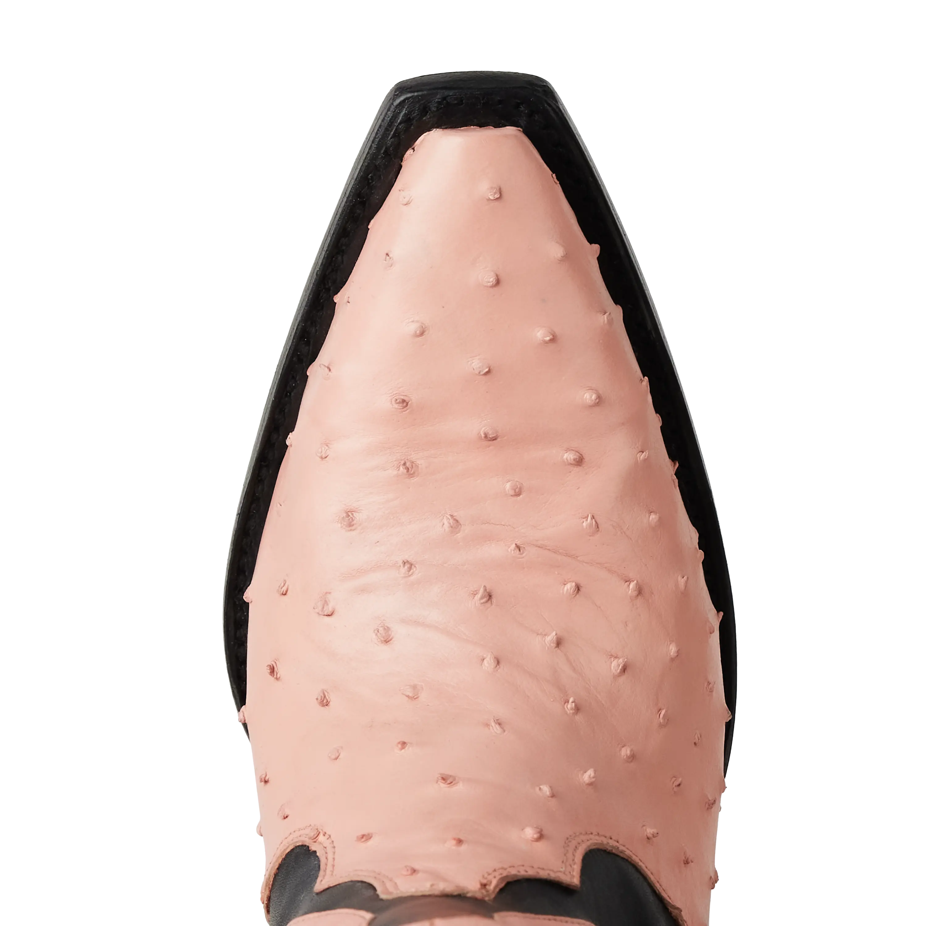 Jolene Exotic Boot - Blush Ostrich & Jet Black - Image 10