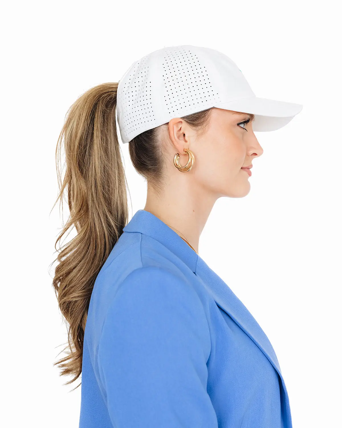 Ladies Ponytail Cap - White - Image 8