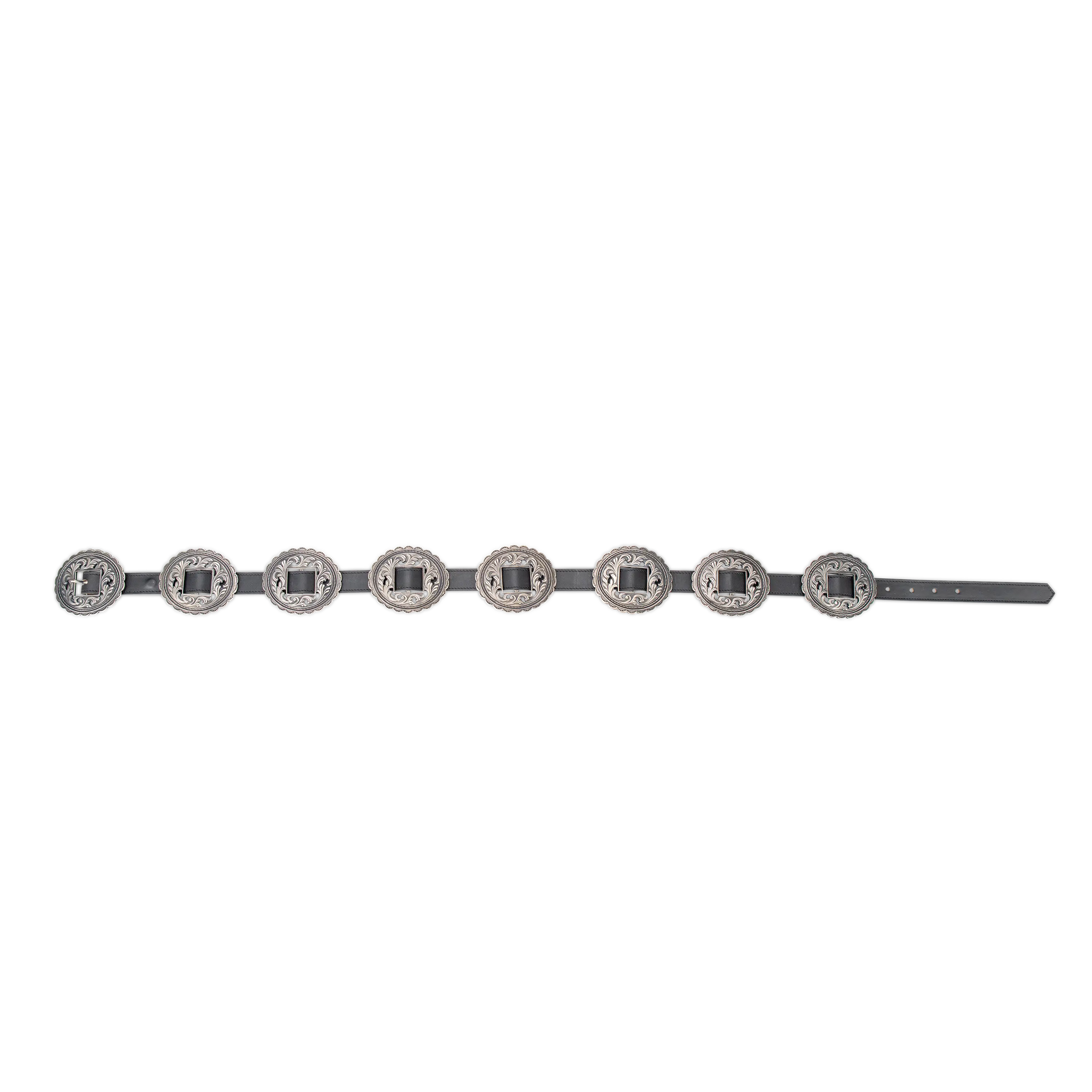 Lane Silver Concho Belt - Jet Black - Image 3