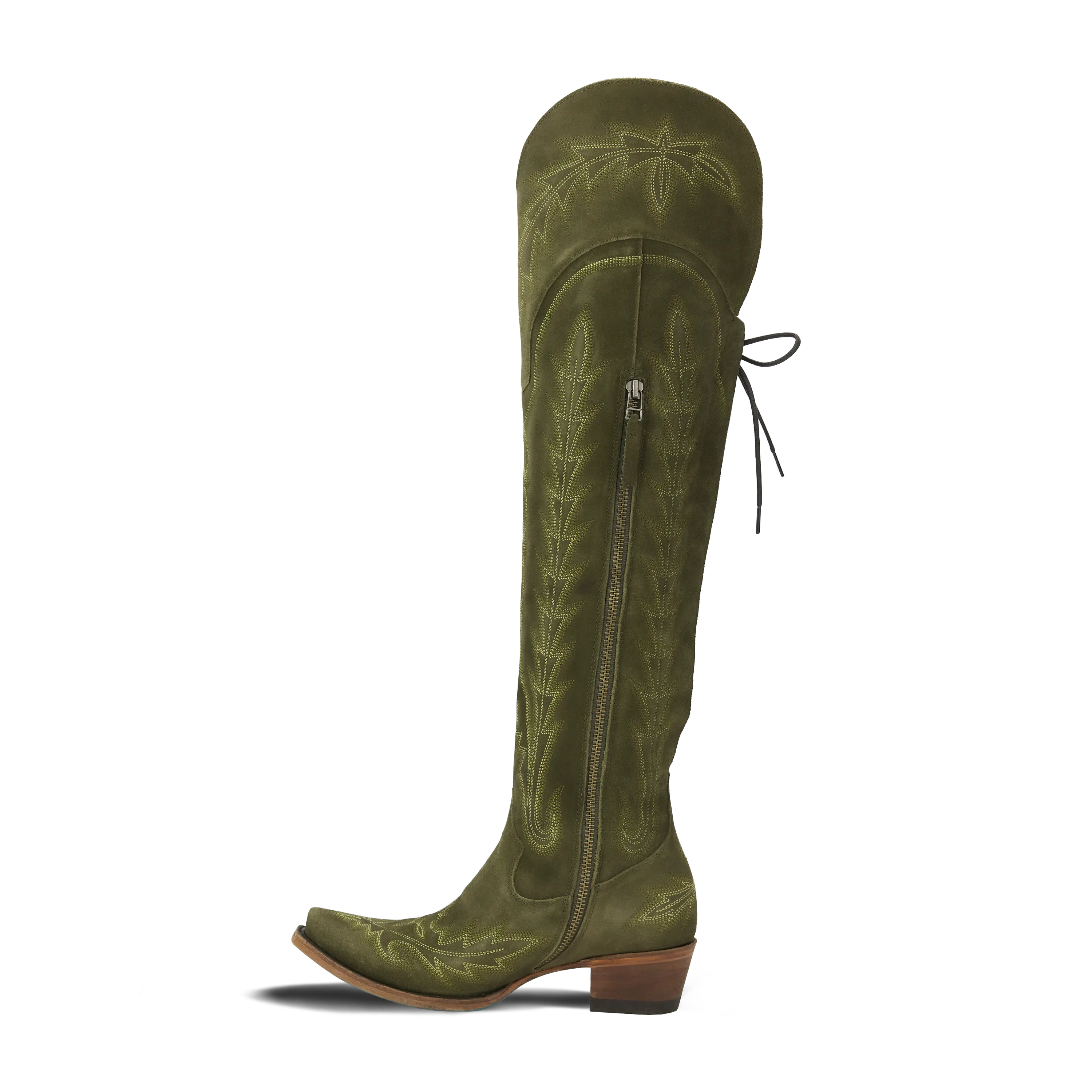 Lexington OTK Corset - Olive Suede **Final Sale** - Image 5