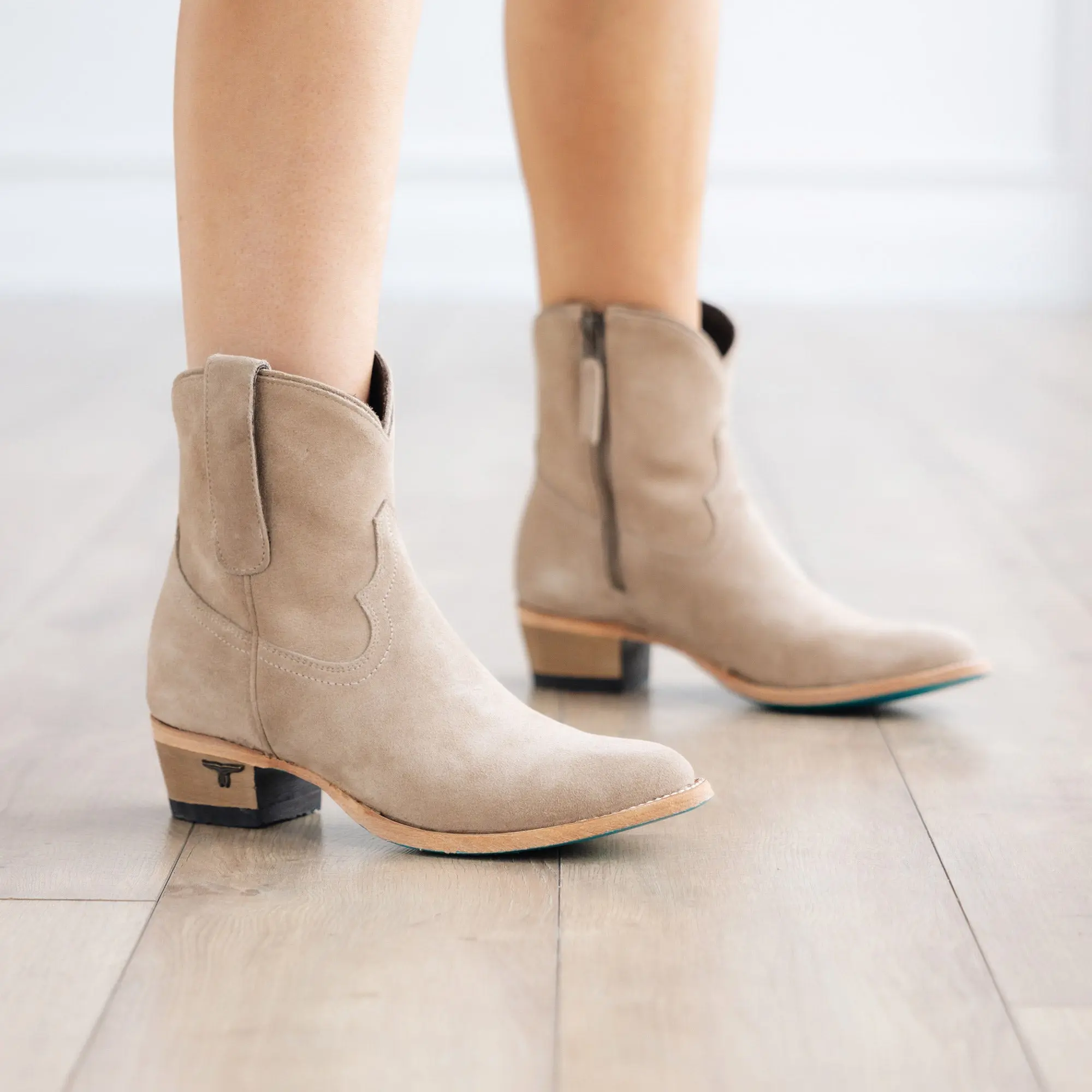 Plain Jane Bootie - Latte Suede - Image 12