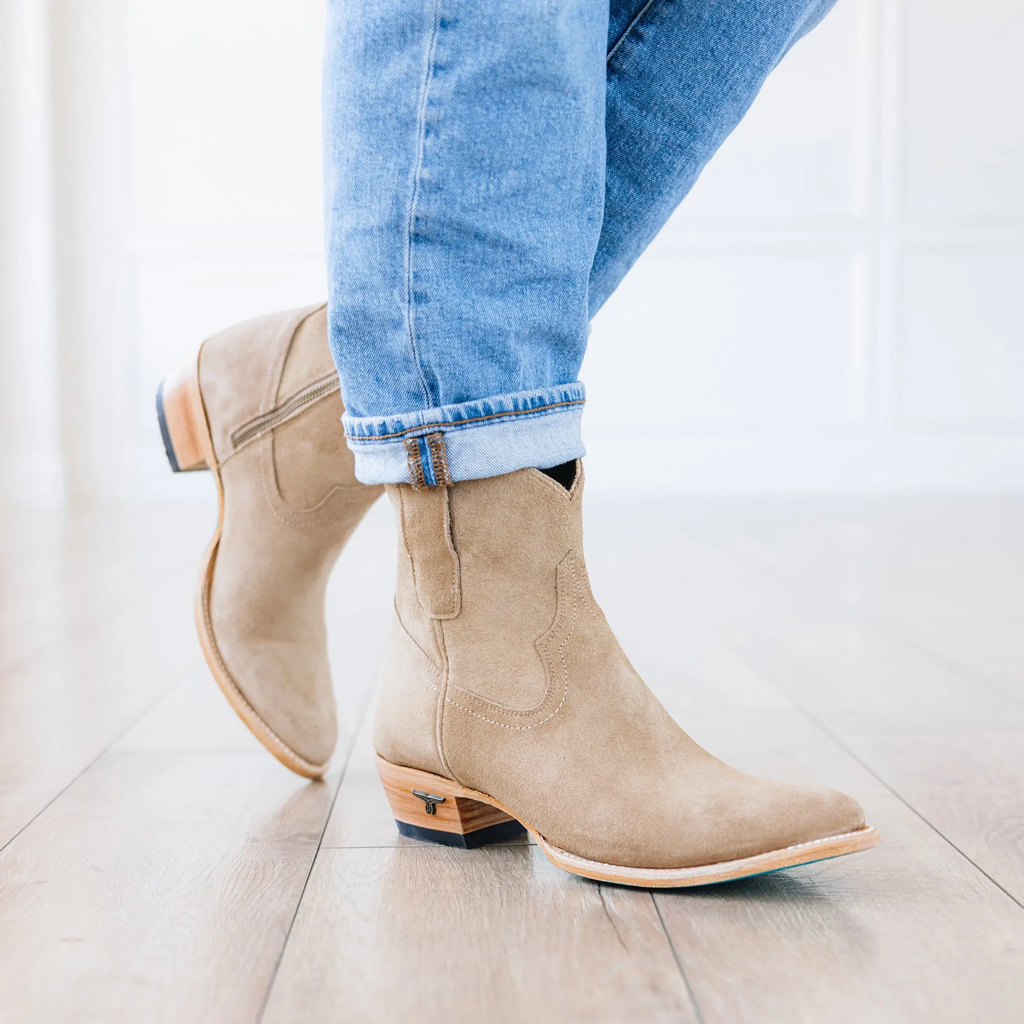 Plain Jane Bootie - Latte Suede - Image 13