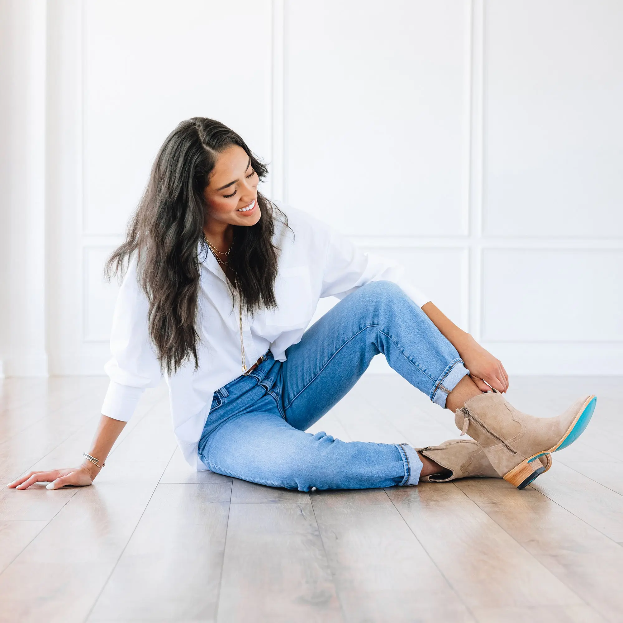 Plain Jane Bootie - Latte Suede - Image 9
