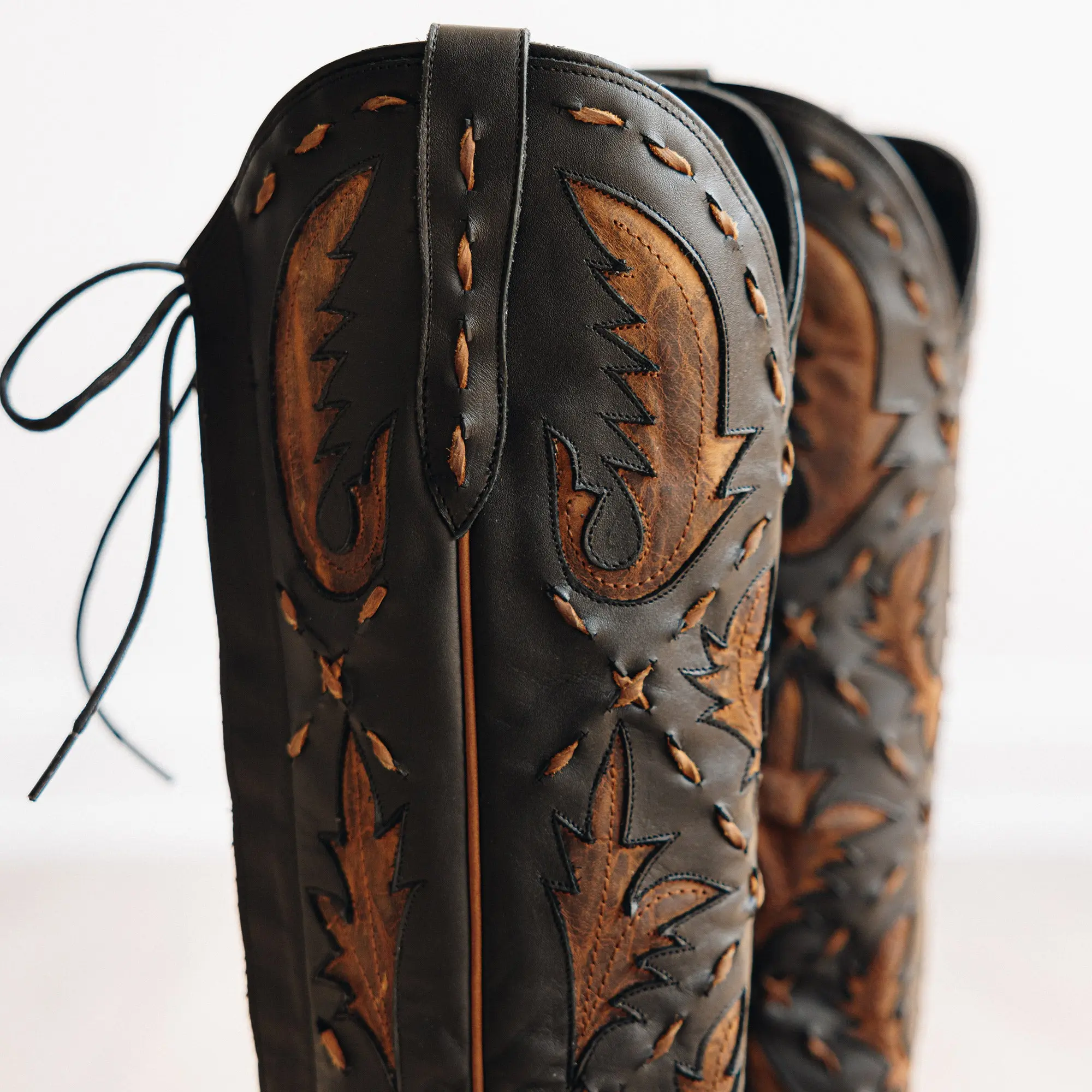 Reverie Knee High Corset - Jet Black and Burnt Caramel - Image 14