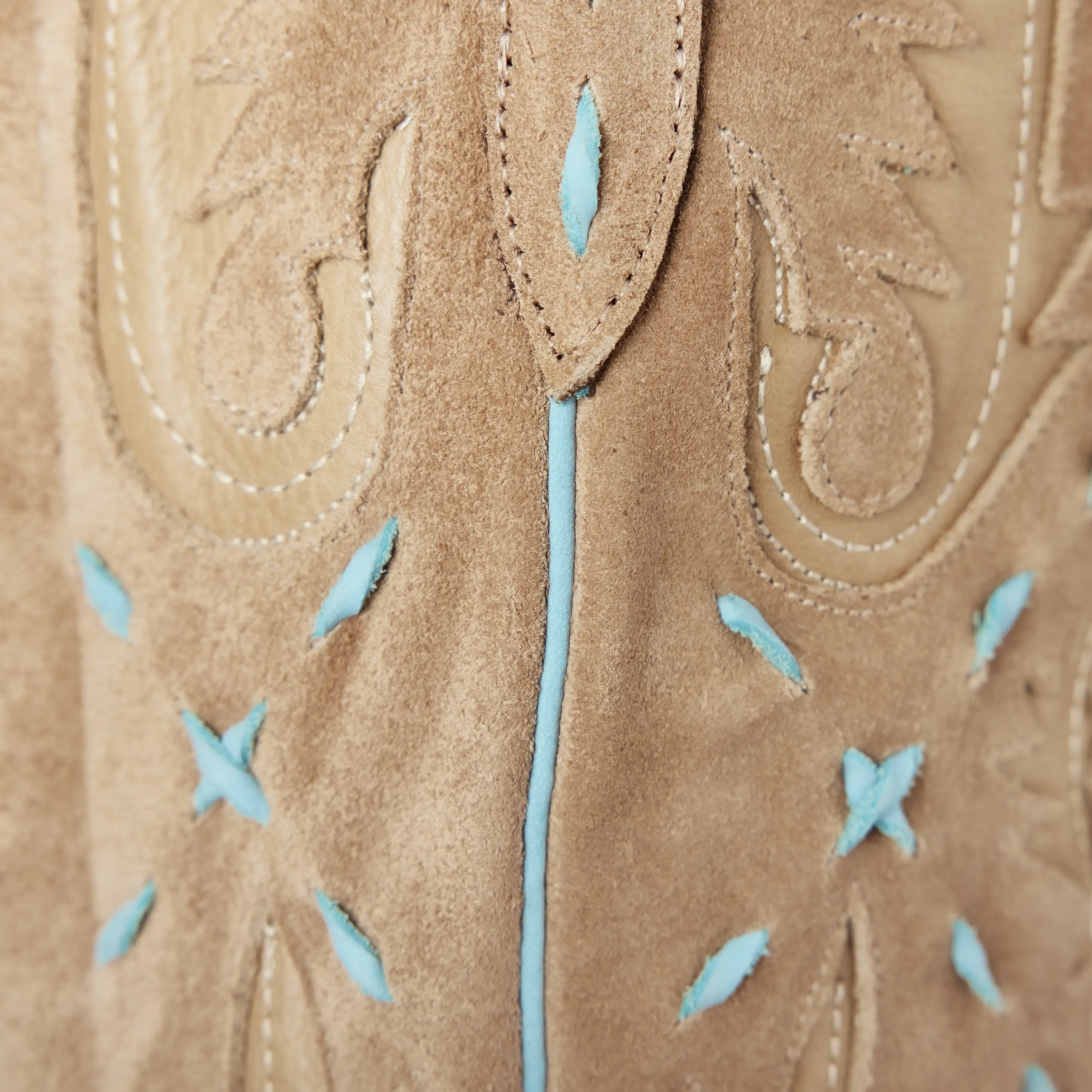 Reverie Knee High Corset - Latte Suede and Powder Blue - Image 11
