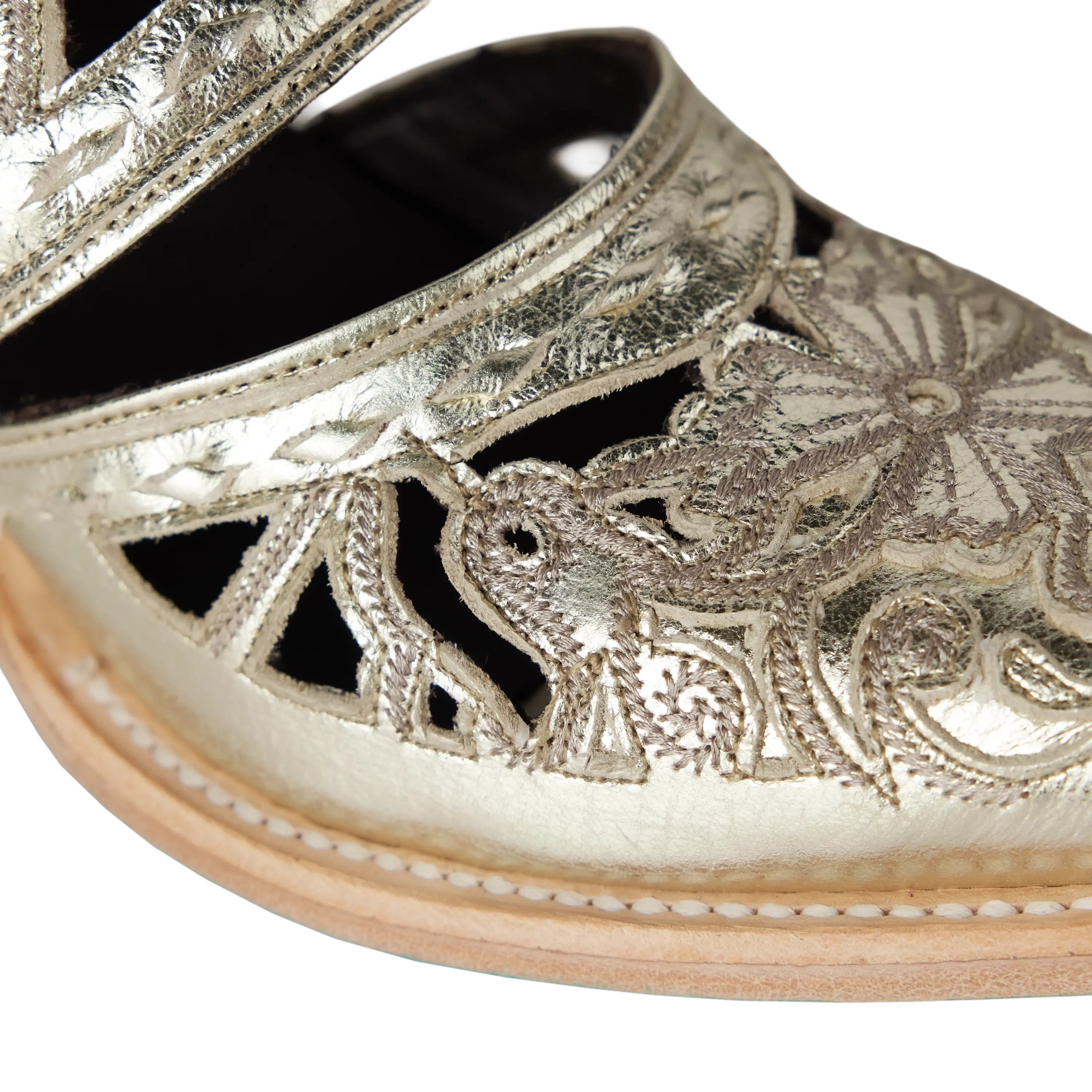 Robin Cut Out Slingback Mule - Champagne Metallic - Image 10