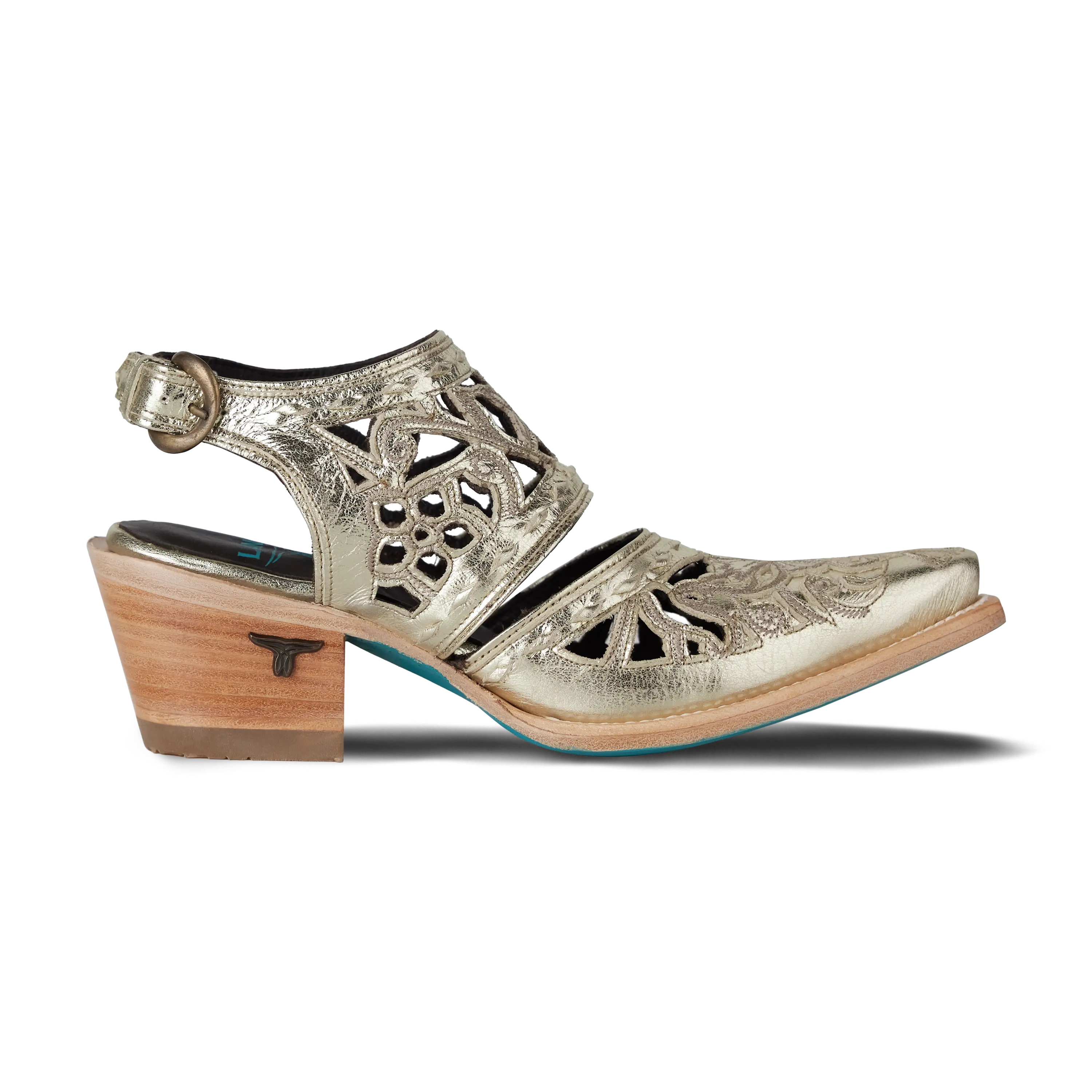 Robin Cut Out Slingback Mule - Champagne Metallic - Image 4