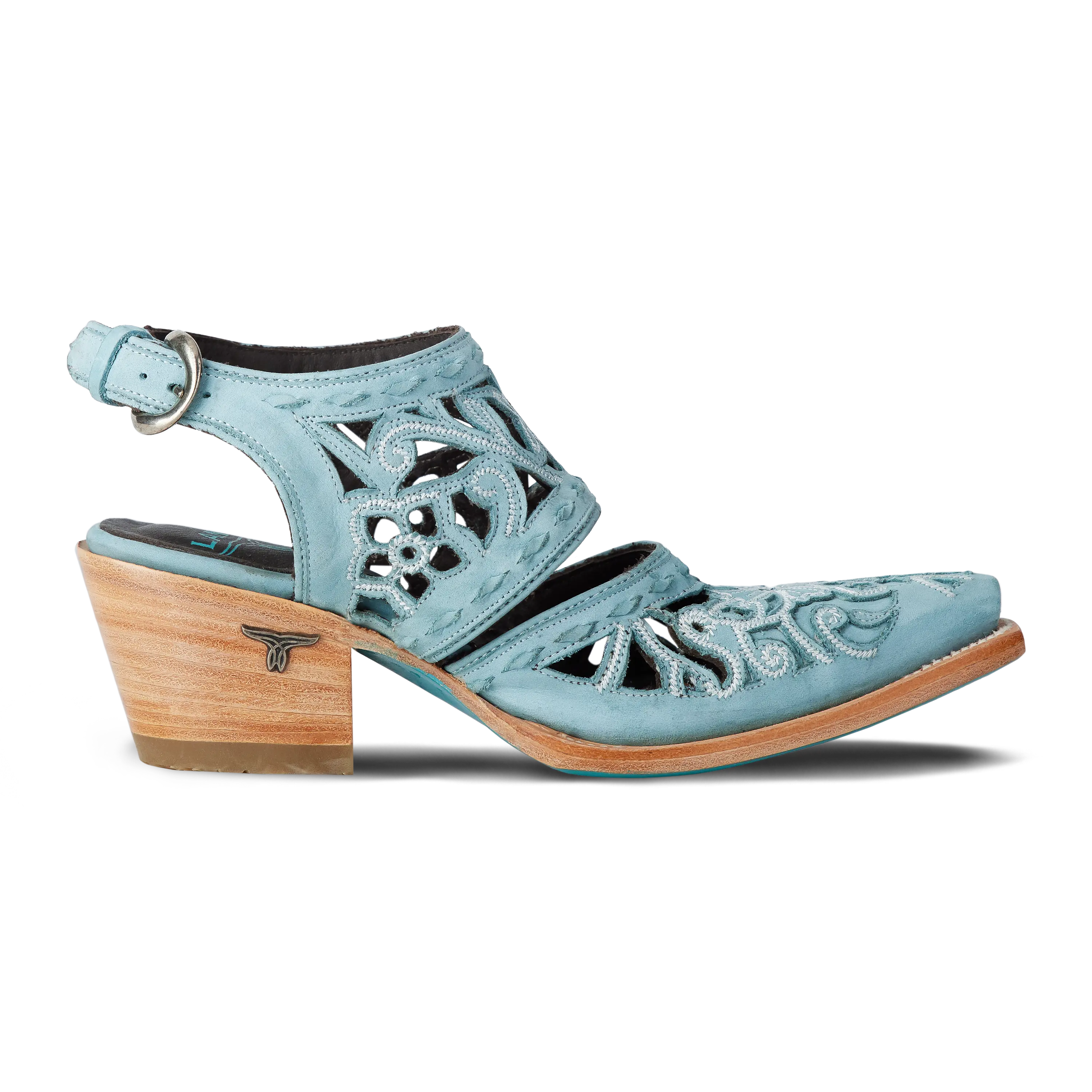 Robin Cut Out Slingback Mule - Powder Blue - Image 4
