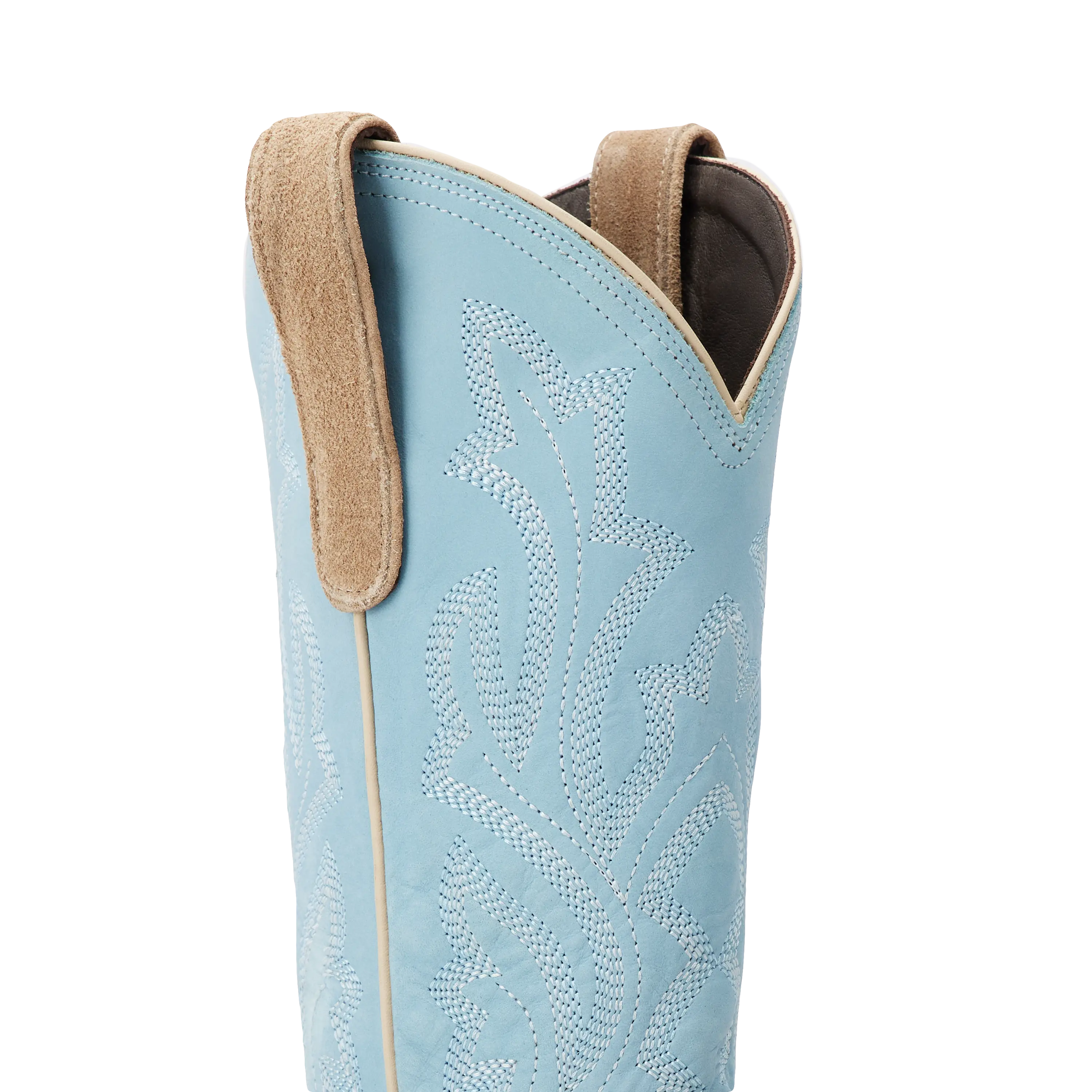 Saratoga Square Boot - Latte Suede and Powder Blue - Image 10