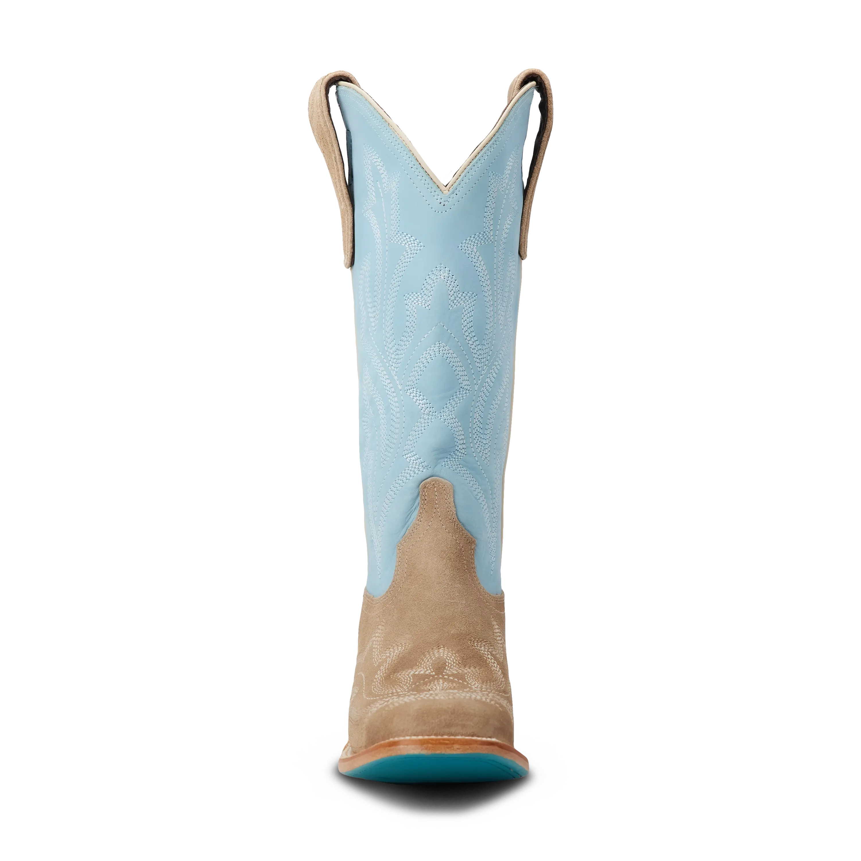 Saratoga Square Boot - Latte Suede and Powder Blue - Image 6