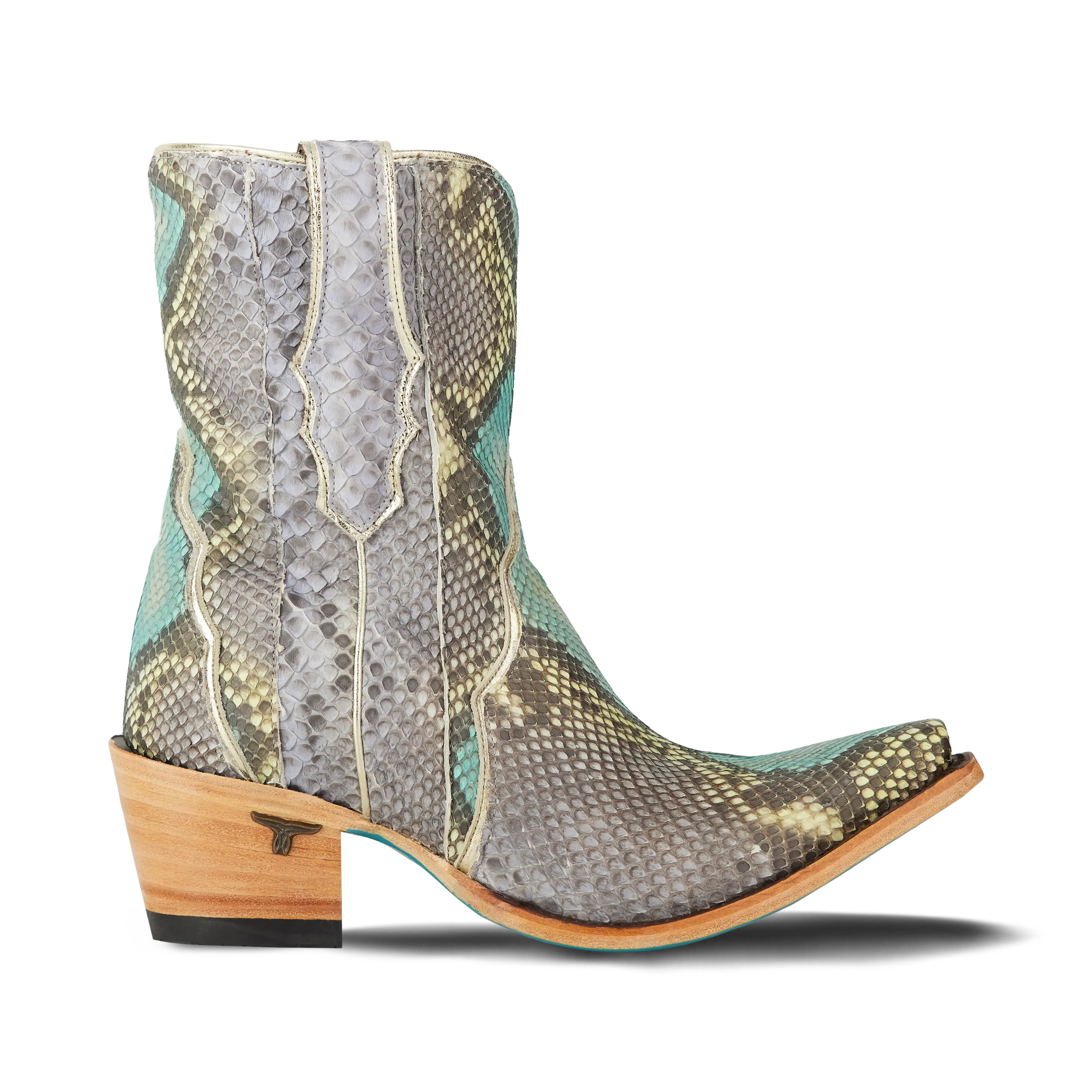 Vickson Exotic Bootie - Blue Watercolor - Image 4