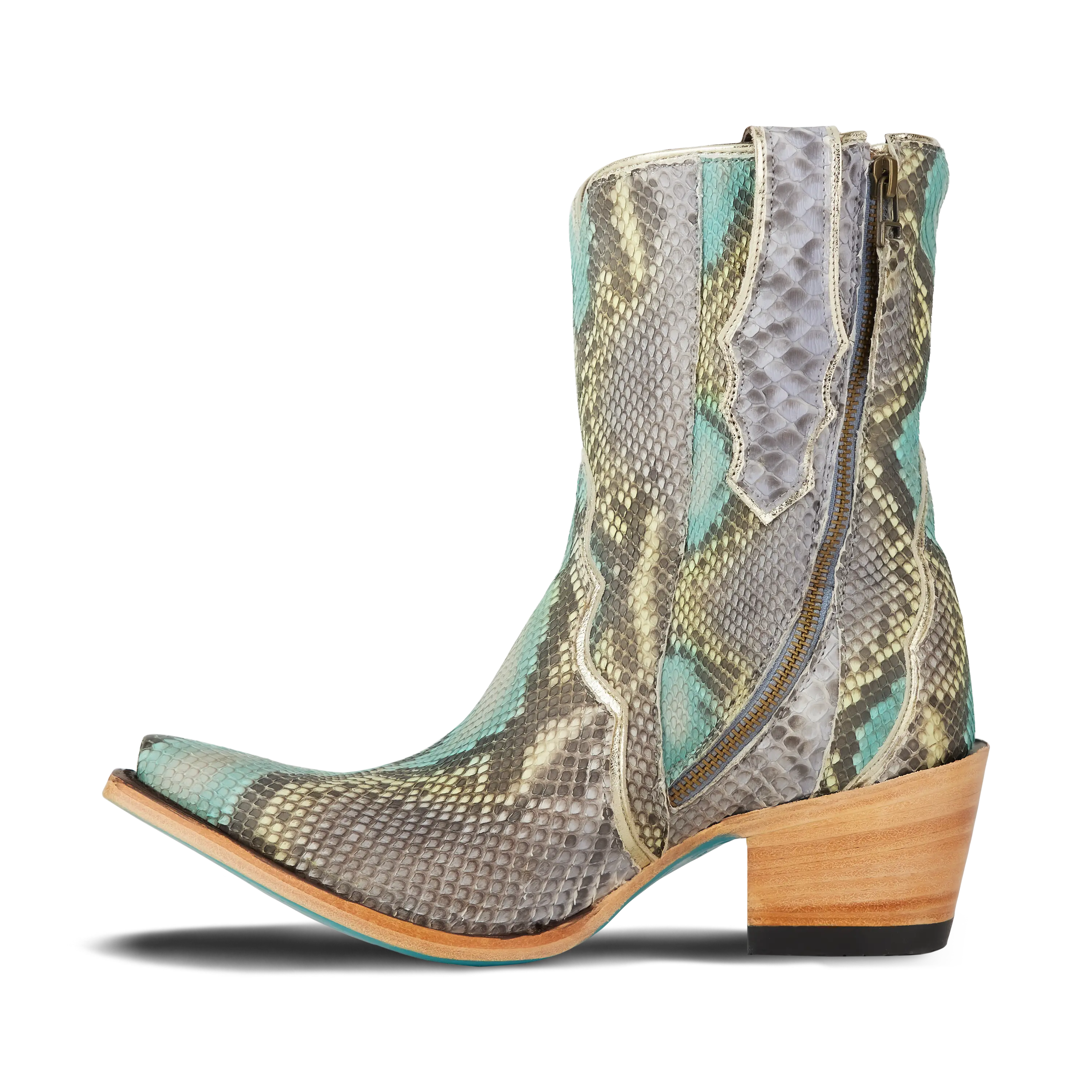 Vickson Exotic Bootie - Blue Watercolor - Image 5